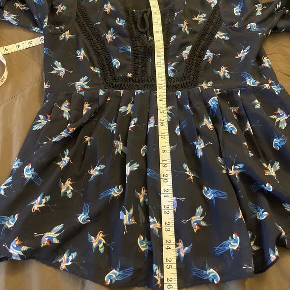 Daniel Rainn Blouse Size Large Long Sleeve Bell Peasant Bohomenia Bohowestern - Picture 9 of 12